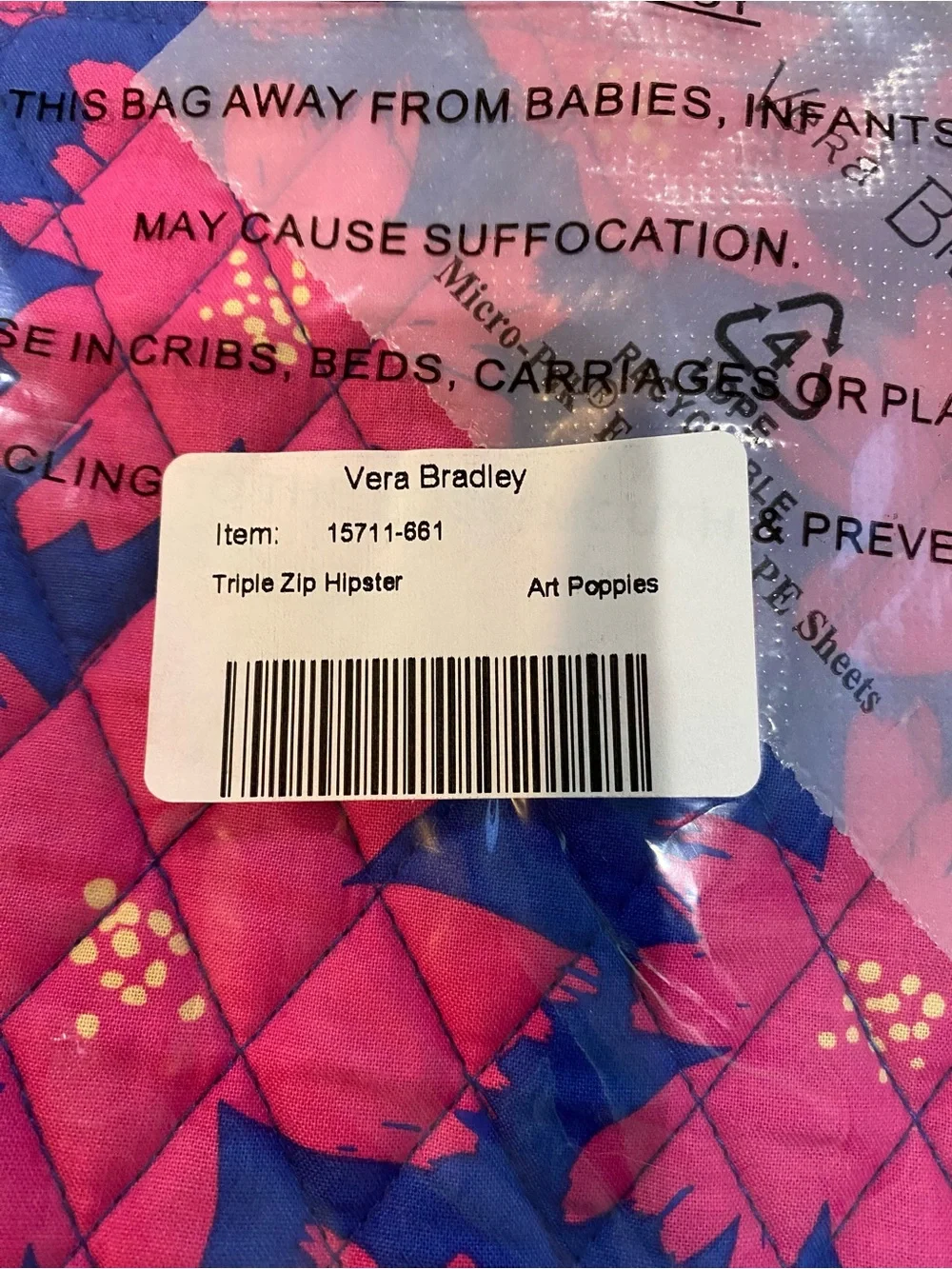 Vera Bradley Triple Zip Hipster NWT